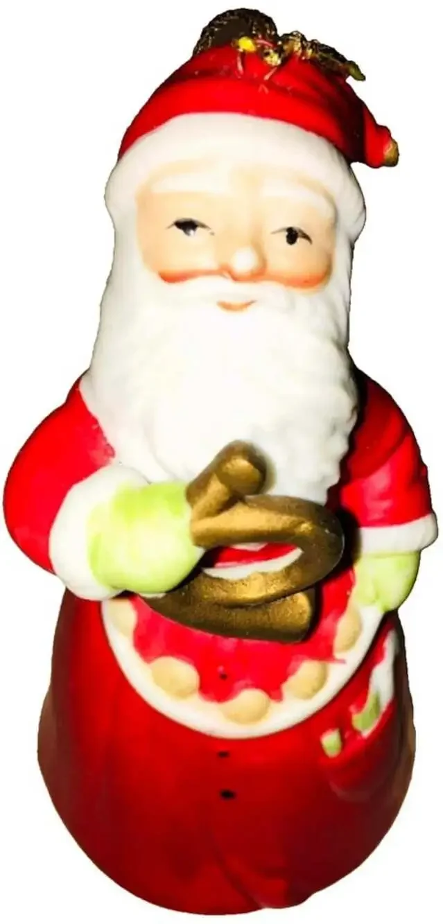 NEW Vintage Silvestri Porcelain Santa Christmas Bell Ornament 4.75” IN THE BOX!